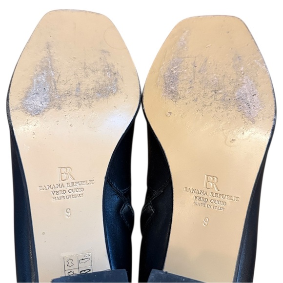 Banana Republic Black Lucca Leather Ankle Boot Italy 2.5” Heel Side Zipper 9 - Picture 12 of 16